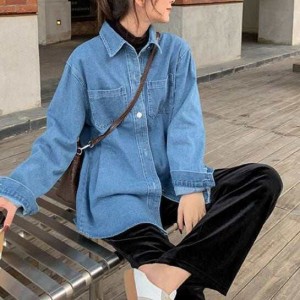 レディース シャツ 上着 羽織り デニム インスタ映え 高見え 可愛い かわいい 韓国 かっこいい カジュアル 大人 上品 きれいめ シンプル