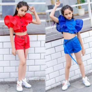 キッズダンス 衣装 女の子 ジャズダンス ヒップホップ jazz セットアップ ガールズ キッズ ダンス 衣装 派手 キッズダンス衣装