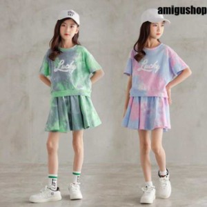 子供服 女の子 夏 上下 セットアップ 可愛い 韓国子供服 キッズ 半袖tシャツ ミニスカート ２点セット ジャージ トップス おしゃれ 可愛