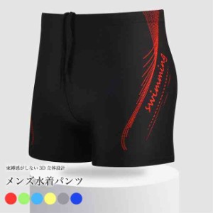 送料無料 メンズ 水着 水泳パンツ 競泳 裏地付き 速乾 サーフパンツ 海パン トランクス スイミング 練習 フィットネス水着 スイミングパ