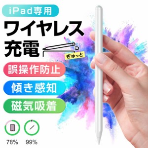 【2024最新・ワイヤレス充電式】 タッチペン ipad スタイラスペン 誤操作防止 細い 軽量 パームリジェクション機能 高感度 途切れ/遅延/