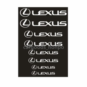 レクサス LEXUS ブレーキキャリパー ステッカー 8枚セット シール 耐熱デカール 平行文字タイプ ブラック/ホワイト