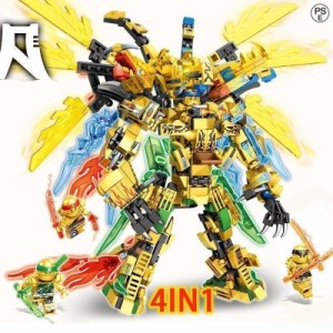 大人気 4つのワールド 新品 レゴ(LEGO)互換 レゴニンジャゴー 巨神メカ 黄金の戦士 ドラゴン ブロック ロボット 祝い プレゼント 母の日