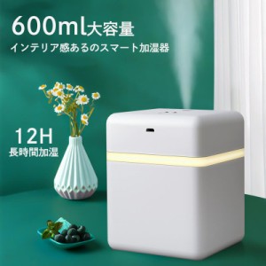 多機能 スマート加湿器 除菌 消毒 静音 600ml 卓上加湿器 花粉症対策 保湿 USBポート ウイルス除菌 自動消毒 ディスペンサー