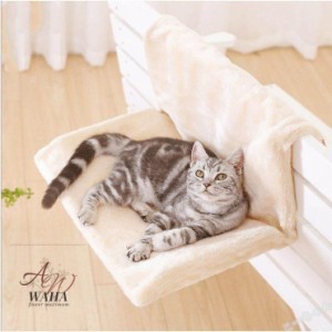 猫ペット ねこ ペットベッド ペット用品ネコ お昼寝 ベッド マット 手すりや椅子にワイヤーフックで引っかけるタイプ