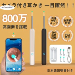 耳かき  800万画素 LEDライト 付き 耳鏡 耳掃除 イヤースコープ IPX5防水 3.5mm極細レンズ WIFI接続 温度制御