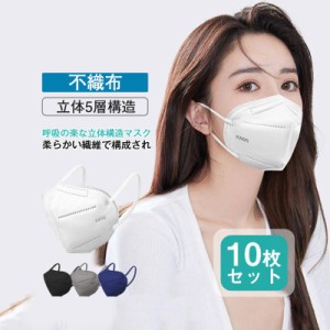 半額セール KN95マスク 5層構造 10枚 米国N95 大人用 3D 不識布マスク 使い捨て PM2.5対応 花粉対策 10個ずつ個包装 耳が痛くならない 