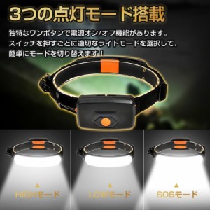 ヘッドライト 充電式 USB LED ヘッドランプ 広角 IPX6防水 ランプ アウトドア キャンプ 登山 作業 釣り 軽量 ヘッド ライト 軽量 明るい 