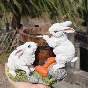 ウサギの植木鉢、かわいい動物 アニマル うさぎ 可愛い ガーデニング用品 飾り ディスプレイ 庭な ガーデン ベランダ 部屋 多肉緑植 置物