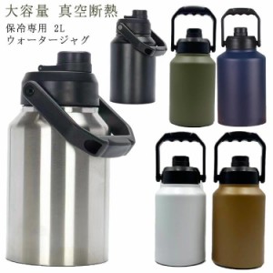 アイスコンテナ 2L ウォータージャグ 小型 キャンプ用 氷入れ 水筒 タンク 保冷 大容量 真空断熱 広口 アイスペール キャンプ 持ち運び B