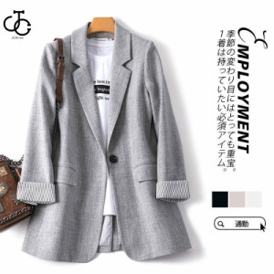 テーラードジャケット レディース 春服 スーツ マウンテンパーカー ジャケット 夏服 スーツジャケット ブルゾン 秋服 ゆったり 薄手 ビジ