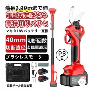 剪定ばさみ 電動 高枝切りバサミ マキタ 18Vバッテリー対応 コードレス 電動チェーンソー 高枝切り鋏 切断直径40mm 250cm 延長ポール 切