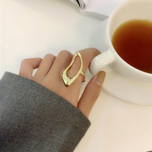 リング 指輪 レディース おしゃれ 大きめ 大ぶり 楕円 個性的 ゴールド シルバー 韓国ファッション メール便