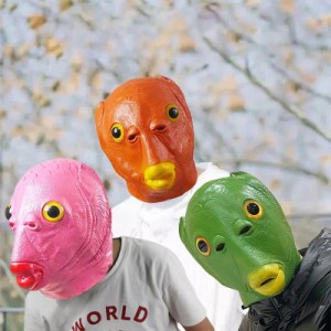 【ハロウィン・二つ目半額】 グリーンフィッシュマスク 半魚人 魚マスク 仮面 面白い魚の頭のマスク コスプレ 怖可愛い 変装 大爆笑 宴会