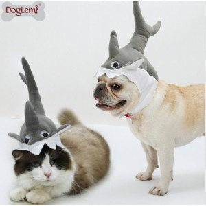 ペット用 サメ型帽子 コスプレ 衣装 アクセサリー 猫　犬　 変身着 グッズ
