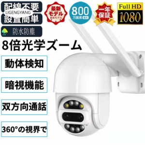 防犯カメラ 屋外 ワイヤレス WIFI 最大800万画素 8倍光学ズーム 2眼レンズ 自動追跡 夜間撮影 遠隔監視 マイク内蔵 SDカード録画 防水 ダ