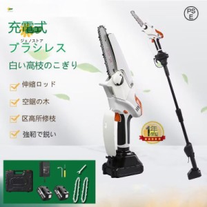 充電式 チェーンソー 高枝切り 電動 マキタ 18Vバッテリー互換 ブラシレス バッテリー付 最長2.25m 角度調節可能 着脱式ポール 伸縮チェ