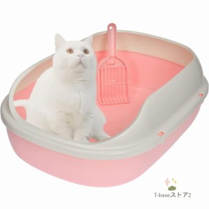 猫トイレ　大きい ジャンボネコ トイレ 　大型　猫用トイレ本体　スコップ付き　オープンタイプ　大きめトイレ　ペット用トイレ　ゆった