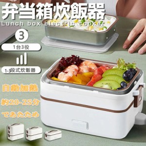 弁当箱炊飯器 小型炊飯器 弁当箱 電熱 保温 自動加熱 1-3段式炊飯器 温め機能付き 保温バッグ 男性 女性 子供 山登り 登山 オフィス  一