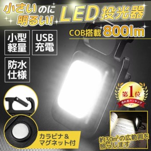 LED ライト 充電式 小型 USB 最強 強力 磁石 キーホルダー 投光器 COB 懐中電灯 キャンプ つり 作業 防災 防水