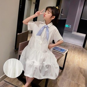 ワンピース キッズ 子供服 女の子 夏蝶結び チュニック 子供ドレス お姫様 おしゃれ カジュアル 可愛いキッズワンピース 半袖ワンピース