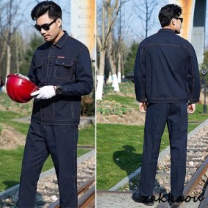 メンズ  作業服 作業着 長袖 上下セット 作業服ワークマン ワークウェア  耐磨耗   ユニフォーム ジャケット&amp;パンツ