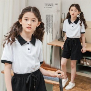 セットアップ 女の子 子供服 スウェットセット 半袖Tシャツ ショートパンツ 無地 夏 学生 入学 入園 ジュニア