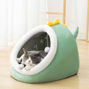 猫ハウス ドーム型  暖かい ペットハウス 猫ベッド 冬用 ハウス 小型犬/猫用 滑り止め ふわふわ クッション付き ペットベッド 犬 ベッド 