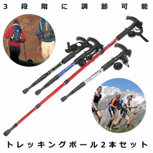 トレッキングポール ウォーキングポール 登山 ストック ステッキ杖 軽量 2本セット 2-TKP