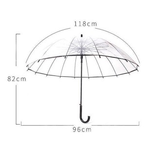ビニール傘丈夫おしゃれ16本骨透明クリア雨傘雨避け大人