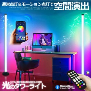 予約      フロア スタンド LED ライト ツインタイプ 空間 照明 リモコン スマホ操作 音感知 Bluetooth コーナー 間接 おしゃれ リビング