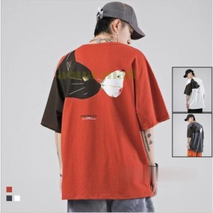 猫 おもしろ かわいい Tシャツ メンズ 半袖 猫柄 Tシャツ 五分袖 クルーネック メンズTシャツ カジュアルTシャツ お兄系 夏服 2020 新作