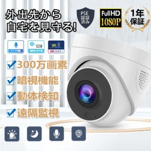 防犯カメラ 屋外 家庭用 ドーム型 監視カメラ WiFi 最大300万画素 ネットワーク ネット環境なし IPカメラ ネットワークSDカード録画 遠隔