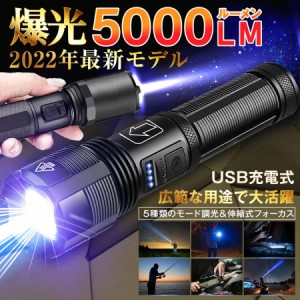 ハンディライト LED 充電式 小型 最強 超強力 軍用 懐中電灯 USB充電式 作業灯 防水