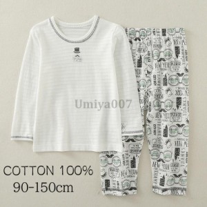 パジャマ キッズ 男の子 女の子 ベビー 子供  春 夏 長袖 綿100％  90-150 ジュニア 薄手のTシャツ 男女兼用