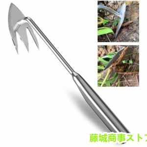 草取り道具 雑草ブラシ 雑草取り器具 全長340mm 草取り 草刈り ステンレス製 片手鍬 草取りグッズ 根こそぎ 便利 コンパクト耕作鍬 除草