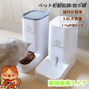 給餌器 給水器 自動 ペット 猫 犬 出張 餌やり機 給餌機 オートフィーダー 見守り 3.5L 大容量 食機 取り外し可能 ネコイヌ