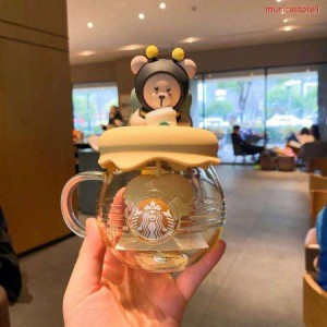 ベアリスタ 熊 茶漉し お茶 ガラス 台湾 スターバックス 韓国 タンブラー マグカップ bee 蜜蜂