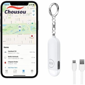 GPS トラッカー 追跡タグ スマートトラッカー 防犯ブザー キーファインダー 紛失防止 探し物発見 忘れ物防止 LEDライト付き USB充電 迷子