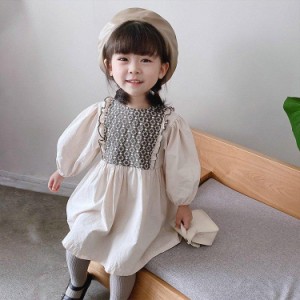 ワンピース キッズ 子供服 女の子 春服 長袖 子供ドレス 子ども服 ベビー服 キッズワンピース 女児 お姫様 おしゃれ 可愛い カジュアル 