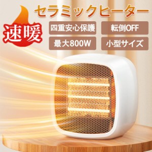 セラミックヒーター 電気ヒーター 小型 ファンヒーター 省エネ 卓上ヒーター 扇風機 電気暖房 2秒速暖 800W節電 足元ヒーター 静音 送風 