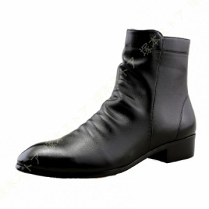 ブーツ ショートブーツ ビジネスシューズ チェルシー メンズ シューズ ブーツ チェルシーブーツ メンズ ロングノーズ 黒 高級紳士靴 ロン