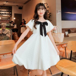 ワンピース キッズ 子供服 女の子 春 夏 レースワンピース 長袖 子供ドレス dress リボン ジュニア 結婚式 発表会 演出会 お姫様 おしゃ