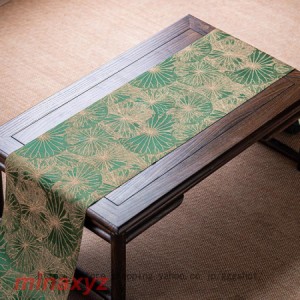 長方形テーブルランナー 蓮の葉 和風 伝統的なランチョンマット 断熱 滑り止め テーブルマット ランチョンマット テーブルクロス テーブ