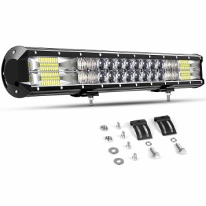 作業灯 led ライトバー 車 ledワークライト 12v/24v兼用 20インチ 126W スポット＆拡散一体型 高輝度 IP67防水 広角狭角兼用 車外灯/前照