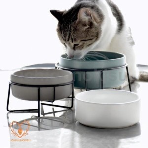 食器台 ペット用 フードスタンド付き 可愛い カラフル フードボウル 陶器 犬 猫 イヌ 容器 えさ 給餌器 給水器 フード 容器 食器 スタン