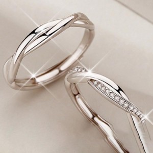 指輪 レディース ダイヤモンドcz ウエーブ ねじり サイズ調整可 ジュエリー メンズ指輪 人気 結婚指輪 格安 記念日 ギフト 母の日ギフト