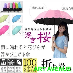 晴雨 兼用 長傘 ( 桜柄 ) ピンク カラー コーティング 200cb サン