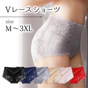 大きいサイズ レディース ショーツ パンティ レース シアー M L LL 3L 4L ブラック グレー ベージュ ネイビー ピンク レッド 新入荷 ネコ