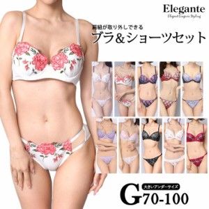 大きいサイズ 下着 レディース ブラジャー ショーツセット Gカップ G70 G75 G80 G85 G90 G95 G100 M L LL 3L 4L 5L 肩紐取り外し可 新色